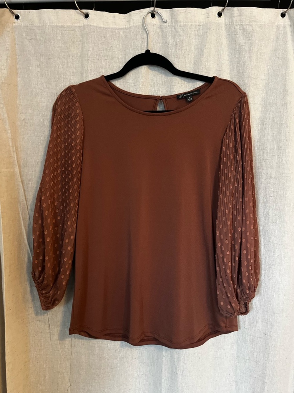 a new day Mauve Puff-Sleeve Long Sleeve Top